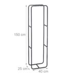Suport depozitare lemne de foc, otel, antracit, 150 x 40 x 25 cm, Relaxdays - imagine 3