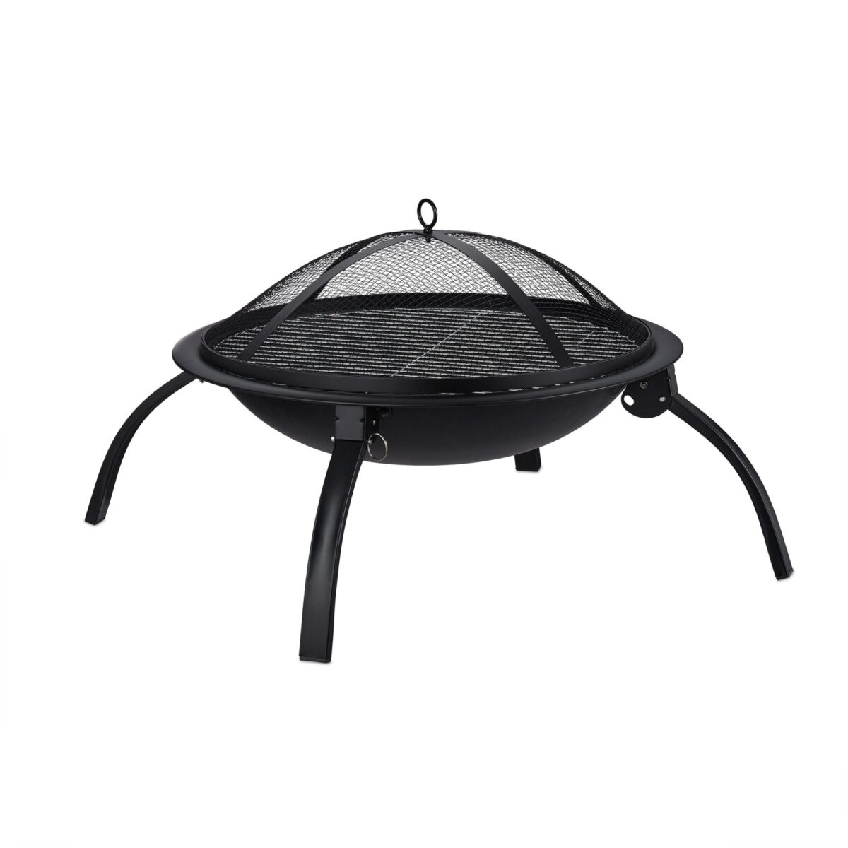 Vatra de foc pentru terasa si gradina, din otel, negru, 42,5 x 60 x 60 cm, Relaxdays - imagine 9