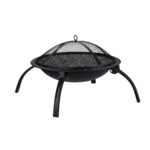 Vatra de foc pentru terasa si gradina, din otel, negru, 42,5 x 60 x 60 cm, Relaxdays - imagine 9