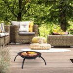 Vatra de foc pentru terasa si gradina, din otel, negru, 42,5 x 60 x 60 cm, Relaxdays - imagine 3