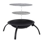 Vatra de foc pentru terasa si gradina, din otel, negru, 42,5 x 60 x 60 cm, Relaxdays - imagine 6
