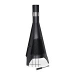 Semineu terasa exterior, incalzitor, usa protectie, din otel, 120 x 45 cm, negru, Relaxdays - imagine 6
