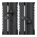 Semineu exterior cu gratar, cos de fum, din otel, 2 in 1 – incalzitor exterior si gratar pe lemne, negru, Relaxdays - imagine 6