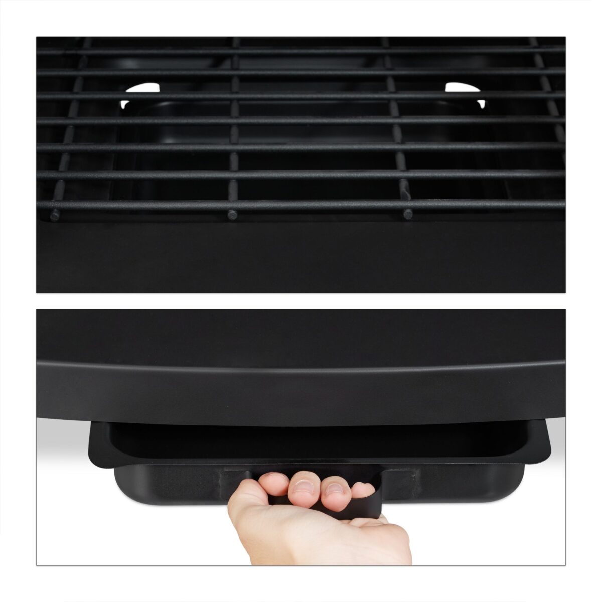 Semineu exterior cu gratar, cos de fum, din otel, 2 in 1 – incalzitor exterior si gratar pe lemne, negru, Relaxdays - imagine 8