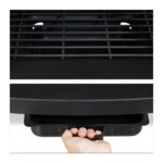Semineu exterior cu gratar, cos de fum, din otel, 2 in 1 – incalzitor exterior si gratar pe lemne, negru, Relaxdays - imagine 8
