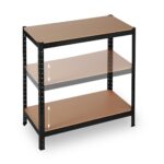 Raft industrial cu 5 polite depozitare, sustinere totala 1325 kg, placi MDF, cadru otel negru, 180 x 90 x 60 cm, Relaxdays - imagine 7