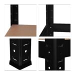Raft industrial cu 5 polite depozitare, sustinere totala 1325 kg, placi MDF, cadru otel negru, 180 x 90 x 60 cm, Relaxdays - imagine 8
