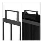 Suport lemne din otel cu husa textila, decorativ si functional, negru, 50 x 51 x 37 cm, Relaxdays - imagine 8