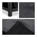 Suport lemne din otel cu husa textila, decorativ si functional, negru, 50 x 51 x 37 cm, Relaxdays - imagine 9
