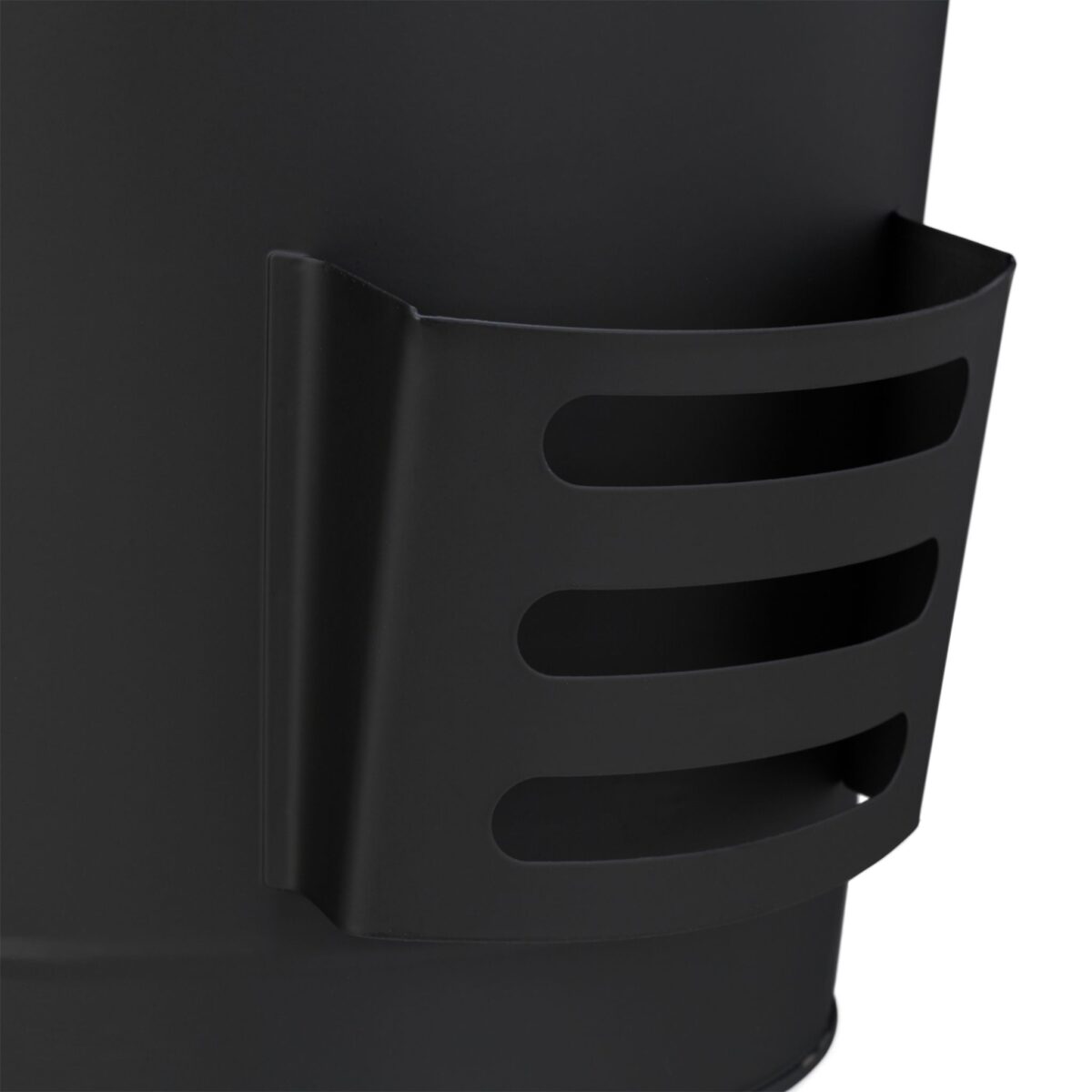 Galeata cu capac si lopata pentru cenusa, din otel, 19 L, negru, Relaxdays - imagine 7