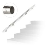 Balustradă extensibilă din oțel inoxidabil, argintiu, 100 cm
