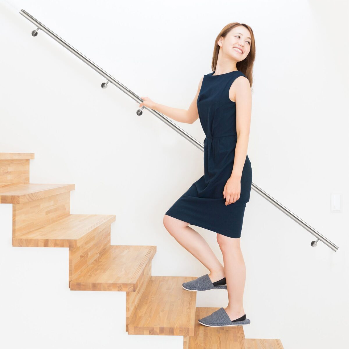 Balustradă extensibilă din oțel inoxidabil, argintiu, 100 cm - imagine 2