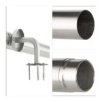 Balustradă extensibilă din oțel inoxidabil, argintiu, 100 cm - imagine 11