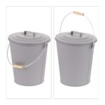 Galeata cu capac pentru cenusa, din otel, 24 L, gri, Relaxdays - imagine 6