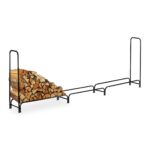 Suport metalic XXL pentru lemne, 122 x 370 x 38,5 cm, exterior si interior, otel, negru, Relaxdays