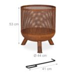 Vatra de foc din otel si plasa metalica, stil vintage, 53 x 44 cm, Relaxdays - imagine 4
