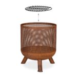 Vatra de foc din otel si plasa metalica, stil vintage, 53 x 44 cm, Relaxdays - imagine 5