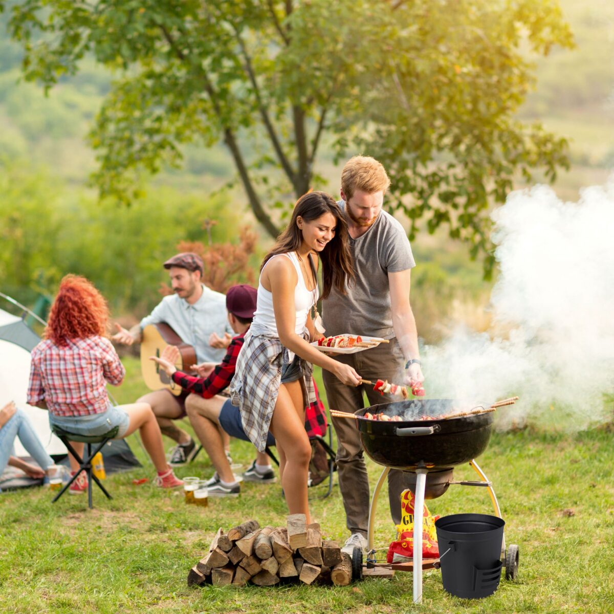 Galeata pentru cenusa cu capac si set de curatare semineu, 19 litri, otel, negru, Relaxdays - imagine 6
