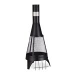 Semineu exterior modern cu usa si gratar, otel, negru, 120 x 47 cm, Relaxdays - imagine 7