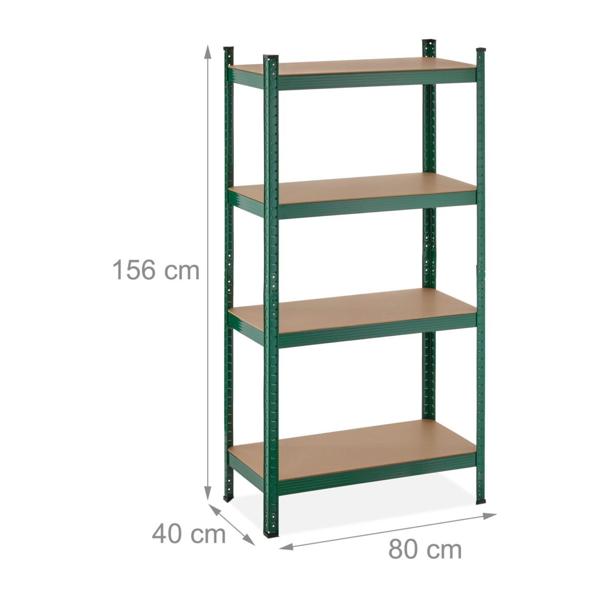 Raft metalic pentru depozitare, 4 polite MDF reglabile, sutine 280 kg, 156 x 80 x 40 cm, Relaxdays - imagine 7