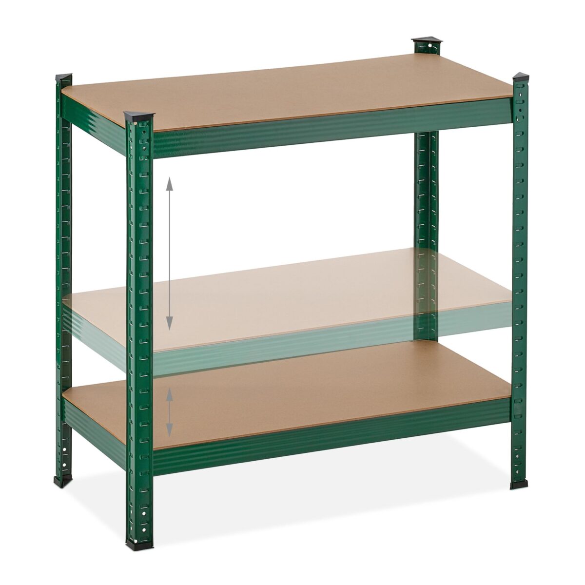 Raft metalic pentru depozitare, 4 polite MDF reglabile, sutine 280 kg, 156 x 80 x 40 cm, Relaxdays - imagine 2