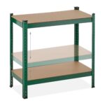 Raft metalic pentru depozitare, 4 polite MDF reglabile, sutine 280 kg, 156 x 80 x 40 cm, Relaxdays - imagine 2