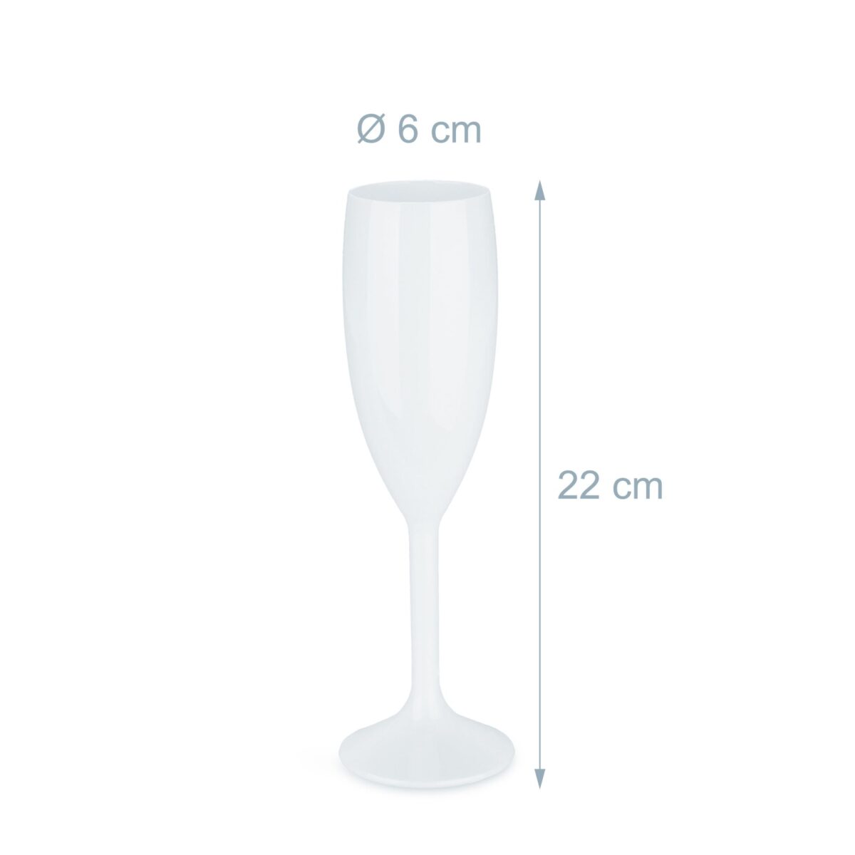 Set 6 pahare albe pentru sampanie, din plastic reutilizabil, 160 ml, Relaxdays - imagine 6
