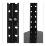 Raft metalic cu 4 polite reglabile, sustine 160 kg, negru, 147 x 75 x 30 cm, Relaxdays - imagine 7