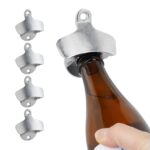 Set 5 deschizatoare de sticle pentru perete, Metal zincat, Relaxdays