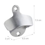 Set 5 deschizatoare de sticle pentru perete, Metal zincat, Relaxdays - imagine 4