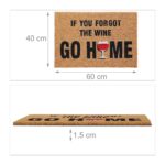 Covoras de intrare "If you forgot the wine go home", fibra de cocos, PVC, 60 x 40 cm - imagine 5
