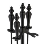 Ustensile pentru semineu, stil vintage, 5 piese, negru, otel, Relaxdays - imagine 8