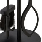 Ustensile pentru semineu, stil vintage, 5 piese, negru, otel, Relaxdays - imagine 9