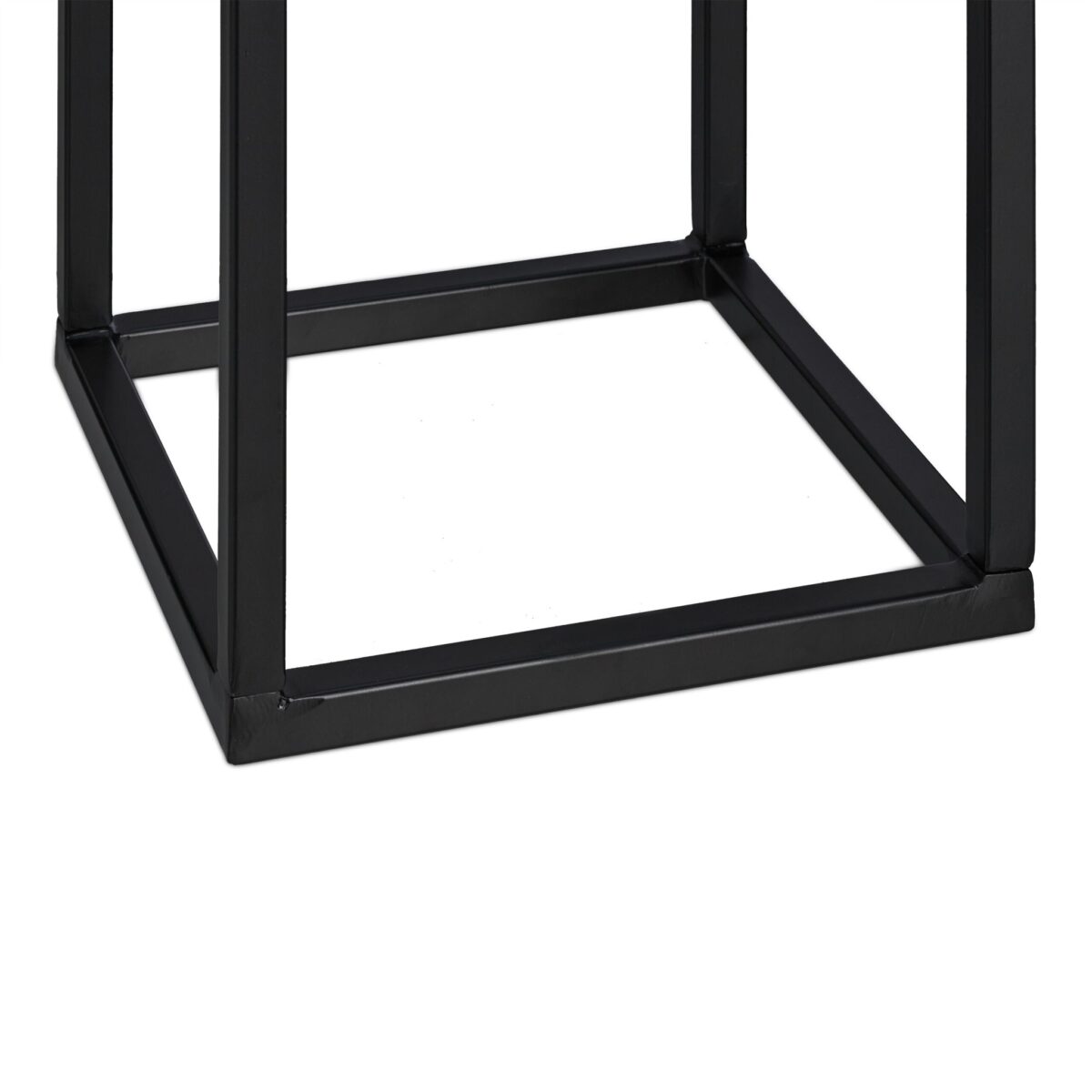 Suport lemne pentru semineu, decorativ si functional, negru, otel, 40 x 30 x 30 cm, Relaxdays - imagine 6