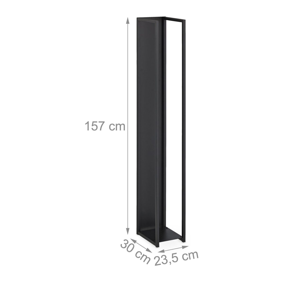 Suport ingust de lemne pentru semineu sau soba, 157 x 23,5 x 30 cm, otel, Relaxdays - imagine 4
