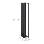Suport ingust de lemne pentru semineu sau soba, 157 x 23,5 x 30 cm, otel, Relaxdays - imagine 4