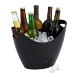 Frapiera neagra pentru sticle si gheata, 8 litri, plastic, Relaxdays