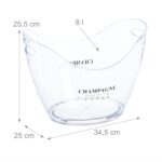 Frapiera transparenta pentru sticle „Champagne Premium”, 8 litri, plastic, Relaxdays - imagine 4