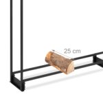 Raft lemne exterior cu husa, otel, negru, 110 x 200 x 29 cm, Relaxdays - imagine 6