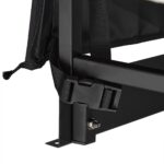 Raft lemne XL exterior cu husa, otel, negru, 110 x 322 x 29 cm, Relaxdays - imagine 5