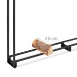Raft lemne XL exterior cu husa, otel, negru, 110 x 322 x 29 cm, Relaxdays - imagine 6