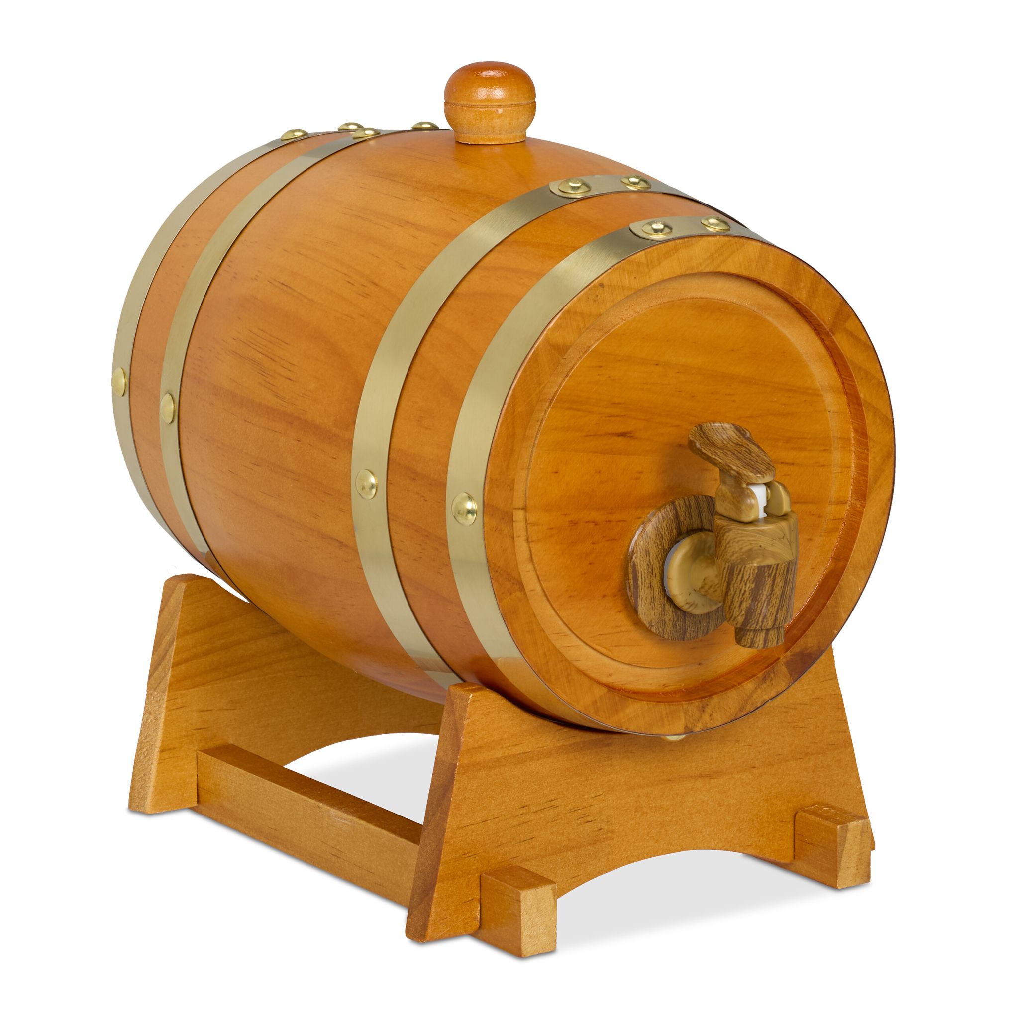 10049122_137_1_061dcb0ec5a4258fb5af2ace06062362 Butoi din lemn pentru vin si whisky – 1,25 litri, folie de aluminiu interioara, maro deschis, Relaxdays - imagine 1