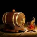 Butoi din lemn pentru vin si whisky – 1,25 litri, folie de aluminiu interioara, maro, Relaxdays - imagine 2