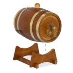 Butoi din lemn pentru vin si whisky – 1,25 litri, folie de aluminiu interioara, maro, Relaxdays - imagine 5