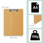 Set de 6 clipboarduri cu aspect de lemn, A4 - imagine 4