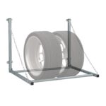 Raft suspendat pentru anvelope, extensibil 87 - 136 cm, otel, gri, Relaxdays