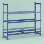 Raft pentru 8 anvelope, niveluri reglabile, 100 x 110 x 35 cm, otel, albastru, Relaxdays - imagine 5