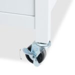 Mobilier cu suport pentru sticle de vin si pahare, dulapior, blat din bambus, alb, Relaxdays - imagine 8