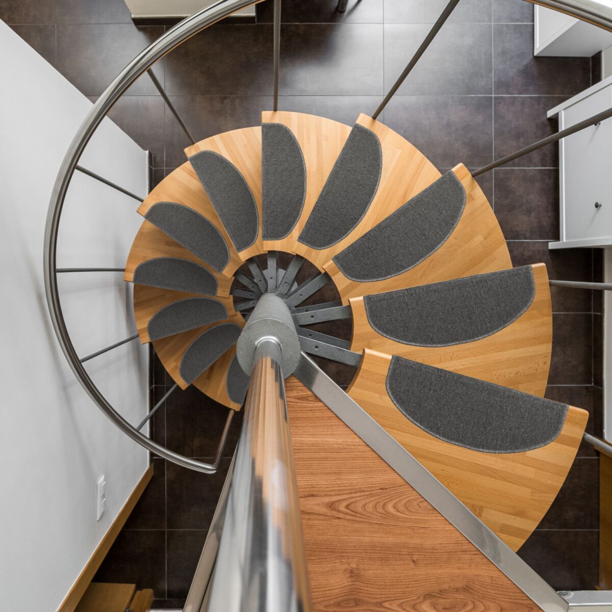 Set 15 covorașe rotunjite pentru trepte, gri - imagine 5
