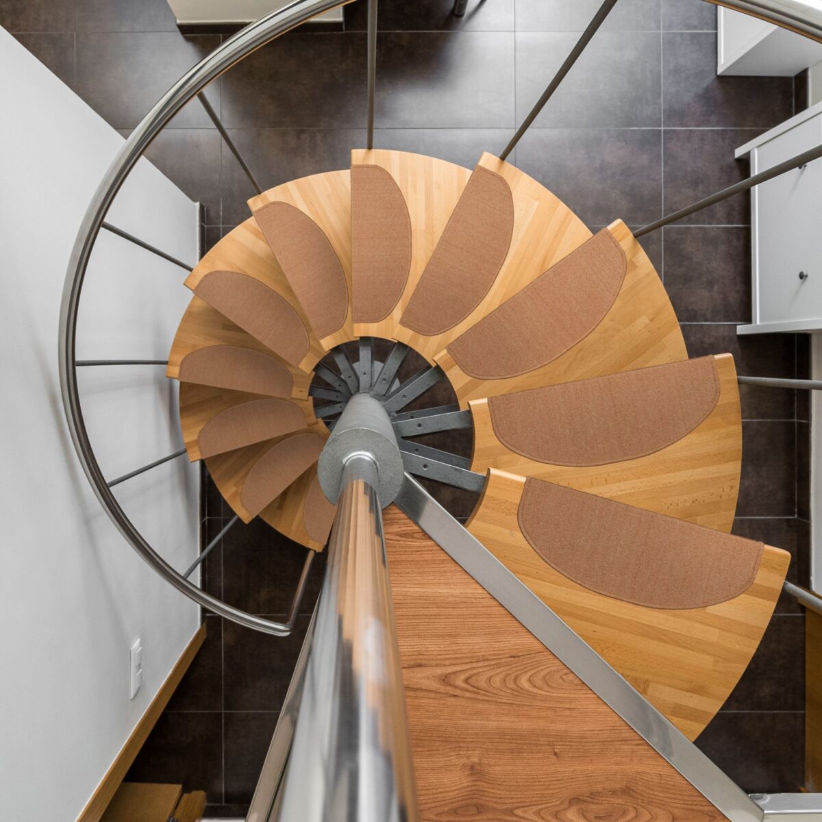 Set 15 covorașe rotunjite pentru trepte, bej - imagine 5